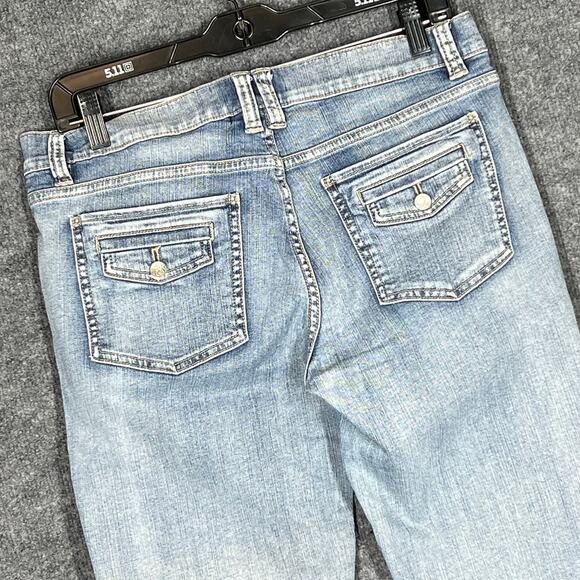 White House Black Market Bootcut Jean Women 10R Blue Flare Denim Retro Boho Chic - Picture 5 of 11